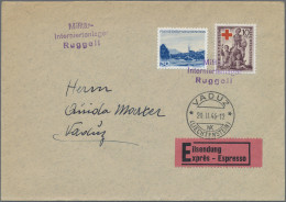 Liechtenstein - Besonderheiten: 1946, "Militär-Interniertenlager Ruggell" Violet - Autres