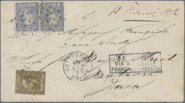 Netherlands: 1867, 50 C Golden, Type I, Together With A Pair Of The 5 C Blue, Ty - Lettres & Documents