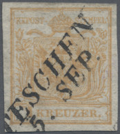 Österreich: 1850, Freimarke 1 Kr Hellbraunorange Mit Zartklarem Und Praktisch Ko - Usados