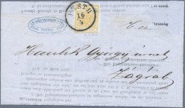 Österreich: 1850, 1 Kr. Ockergelb, Voll- Bis Breitrandiges Prachtstück, Als Einz - Brieven En Documenten