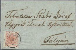 Österreich: 1850, 3-Kreuzer Rot, Handpapier, Type III A, Mit Liniendurchstich 14 - Lettres & Documents