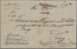 Österreich: 1850, 6 Kr. Braun, Handpapier, Type I, Vorderseitig Auf Reco-Brief M - Brieven En Documenten