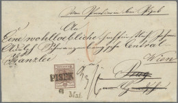 Österreich: 1850, 6 Kr. Braun, Handpapier, Breitrandiges Kabinettstück Mit Schwa - Brieven En Documenten