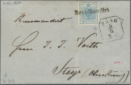 Österreich: 1850, 9 Kr. Hellblau, Handpapier, Type I, Mit Interessantem Plattenf - Lettres & Documents