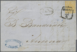 Österreich: 1854, 1 Kr. (1855 Trieste - Ancona) For Printed Matters The Austrian - Covers & Documents