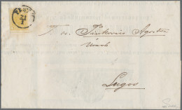 Österreich: 1854, 1 Kr. Dunkelgelb, Type III, Frisches Prachtstück Als Einzelfra - Cartas & Documentos