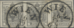 Österreich: 1850, 2 Kreuzer Schwarz, Maschinenpapier, Type IIIb, Feinstdruck, Wa - Oblitérés