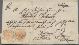 Österreich: 1854, 3 Kr. Rot, Maschinenpapier, Zwei Exemplare (eine Marke Etwas B - Lettres & Documents