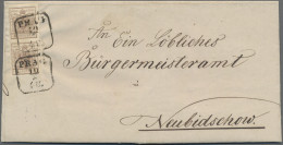 Österreich: 1850, 6 Kr. Braun, Maschinenpapier, Senkrechtes Paar, Type II Sowie - Lettres & Documents