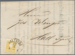 Österreich: 1858, 2 Kr. Gelb, Type I, Prägefrisch, Einzelfrankatur Auf Drucksach - Lettres & Documents