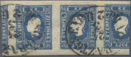 Österreich: 1858, 1,05 Kr. Zeitungsmarke Blau, Im Allseits Breit Bis Verschwende - Used Stamps