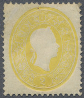 Österreich: 1860, 2 Kr. Gelb, Ungebraucht Mit Original-Gummi, Wie Postfrisch, Si - Unused Stamps