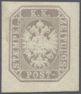 Österreich: 1863, 1.05 Kr Zeitungsmarke, Ungebraucht, Voller Originalgummi, Oben - Ongebruikt