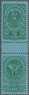 Österreich: 1919/20, Freimarken, 5 H. Bzw. 15 H., Farbprobe In Grün Auf Bläulich - Ungebraucht