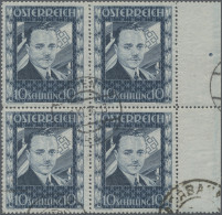 Österreich: 1936, 10 Sch. Dollfuss, Viererblock Vom Rechten Seitenrand Mit Zentr - Gebraucht