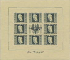 Österreich: 1946, Renner-Kleinbogensatz 1S + 1S - 5 S + 5S, Vier Werte, Auf Gelb - Neufs