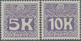 Österreich - Portomarken: 1911, 5 U. 10 Kr. Gr. Wertziffer Dkl.violettgrau, Mi. - Impuestos