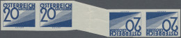Österreich - Portomarken: 1925, 20 G Blau Ungezähnt Waagrechtes Kehrdruckpaar Mi - Impuestos