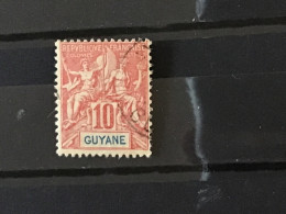 French Guiana/Guyana 1892 10c Red Tablet Used SG 53 Yv 44 Sc 38 - Used Stamps