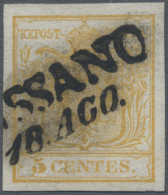 Österreich - Lombardei Und Venetien: 1850, 1 Cent. Gelb (Erstdruck), Breitrandig - Lombardo-Vénétie