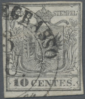 Österreich - Lombardei Und Venetien: 1850, 10 Cent. Silbergrau, Type Ia, Erstdru - Lombardo-Vénétie