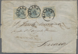 Österreich - Lombardei Und Venetien: 1854, 45 Cent., Maschinenpapier, Mehrfachfr - Lombardije-Venetië