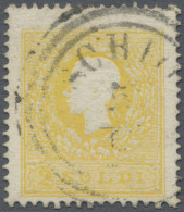 Österreich - Lombardei Und Venetien: 1858, 2 So. Dunkelgelb, Type I, Mit Teilste - Lombardije-Venetië