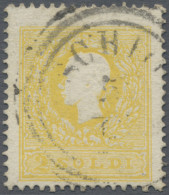 Österreich - Lombardei Und Venetien: 1858, 2 So. Dunkelgelb, Type I, Mit Teilste - Lombardo-Vénétie