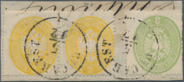 Österreich - Lombardei Und Venetien: 1863, 2 So. Gelb, Waagerechtes Paar Und 3 S - Lombardo-Vénétie