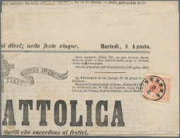 Österreich - Lombardei Und Venetien - Zeitungsstempelmarken: 1859, 2 Kreuzer Zin - Lombardo-Veneto