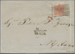 Österreich - Lombardei Und Venetien - Stempel: 1850, 15 C. Tiefzinnoberrot, Hand - Lombardo-Venetien