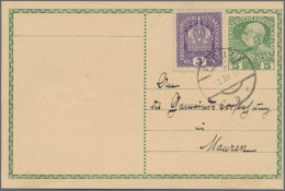 Österreich - Verwendung In Liechtenstein: 1917, GA-Karte 5 H. Grün Kaiser Franz - Other & Unclassified