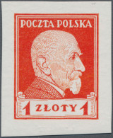 Poland: 1924, 1zl. President Wojciechowski, Imperforate Proof In Red On Gummed C - Andere & Zonder Classificatie