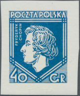Poland: 1927, 40gr. Frederic Chopin, Imperforate Proof In Ultramarine On Gummed - Otros & Sin Clasificación