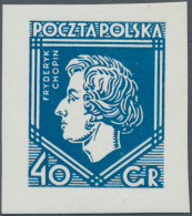 Poland: 1927, 40gr. Frederic Chopin, Imperforate Proof In Ultramarine On Gummed - Otros & Sin Clasificación