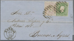 Portugal: 1872 Entire From Vigo To Buenos Aires Forwarded By Ricardo Carvalho & - Covers & Documents