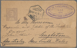 Portugal - Postal Stationery: 1896 P/s Double Card 20r.+20r. Grey-lilac Used Fro - Enteros Postales