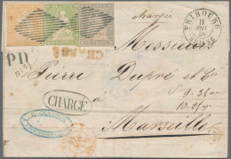 Schweiz: 1856 Strubel-3-Farben-Frankatur Auf Chargierter Faltbriefhülle Von Frib - Covers & Documents