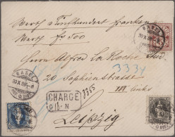 Schweiz: 1889, Stehende Helvetia 40 Rp. Grau In Weiter Zähung (üblich Etwas Unre - Cartas & Documentos