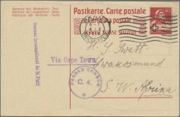 Schweiz: 1916 Destination SÜDWESTAFRIKA: Ganzsachenkarte Tell 10 Rp. Sowie Brief - Lettres & Documents