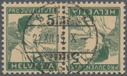 Schweiz - Zusammendrucke: 1915 Pro Juventute 5 Rp. Im Kehrdruckpaar, Sauber Und - Se-Tenant