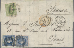 Spain: 1864 Folded Cover (printed Inside "Plateria Christofle") Sent From Madrid - Lettres & Documents