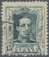 Spain: 1922, Alfonso 15 C. Green With Double Numeration "B276.108" On Reverse, U - Usados