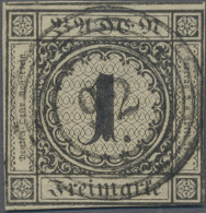 Baden - Marken Und Briefe: 1851, 1 Kr Schwarz Auf Hellgraugelb, Oben Breitrandig - Other & Unclassified