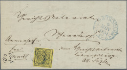 Baden - Marken Und Briefe: 1851, 3 Kr Schwarz Auf Gelb, übergehend Entwertet Mit - Otros & Sin Clasificación