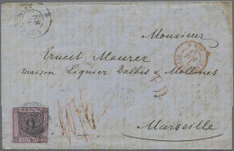 Baden - Marken Und Briefe: 1851, 9 Kr. Schwarz Auf Lilarosa, üblich Gerandet Als - Andere & Zonder Classificatie