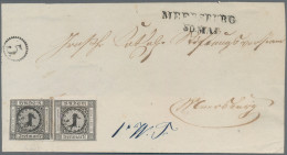 Baden - Marken Und Briefe: 1853, 1 Kr Schwarz Auf Weiss, Zwei Breit- Bis überran - Autres & Non Classés