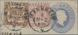 Baden - Marken Und Briefe: 1862, 9 Kr Dunkelbraun(MiNr. 20 C) Und 3 Kr Rosa(MiNr - Autres & Non Classés