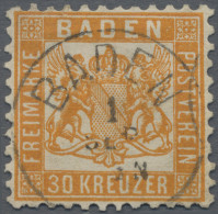 Baden - Marken Und Briefe: 1862, 30 Kr Lebhaftgelborange, Attraktives Exemplar I - Otros & Sin Clasificación