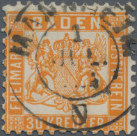 Baden - Marken Und Briefe: 1862, 30 Kreuzer, Dunkelgelblichorange, Kabinettstück - Autres & Non Classés